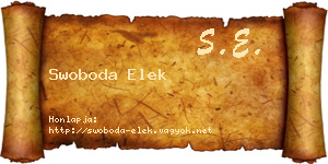 Swoboda Elek névjegykártya
